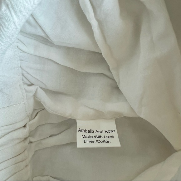 NWOT Arabella and Rose Posey Ivory Linen Romper Size 1 Year - Picture 4 of 5